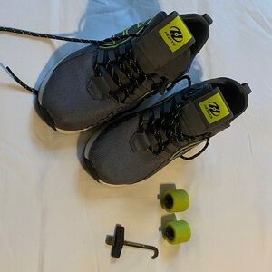 Heelys Gray and Black Kids Sneakers with Lime Accents